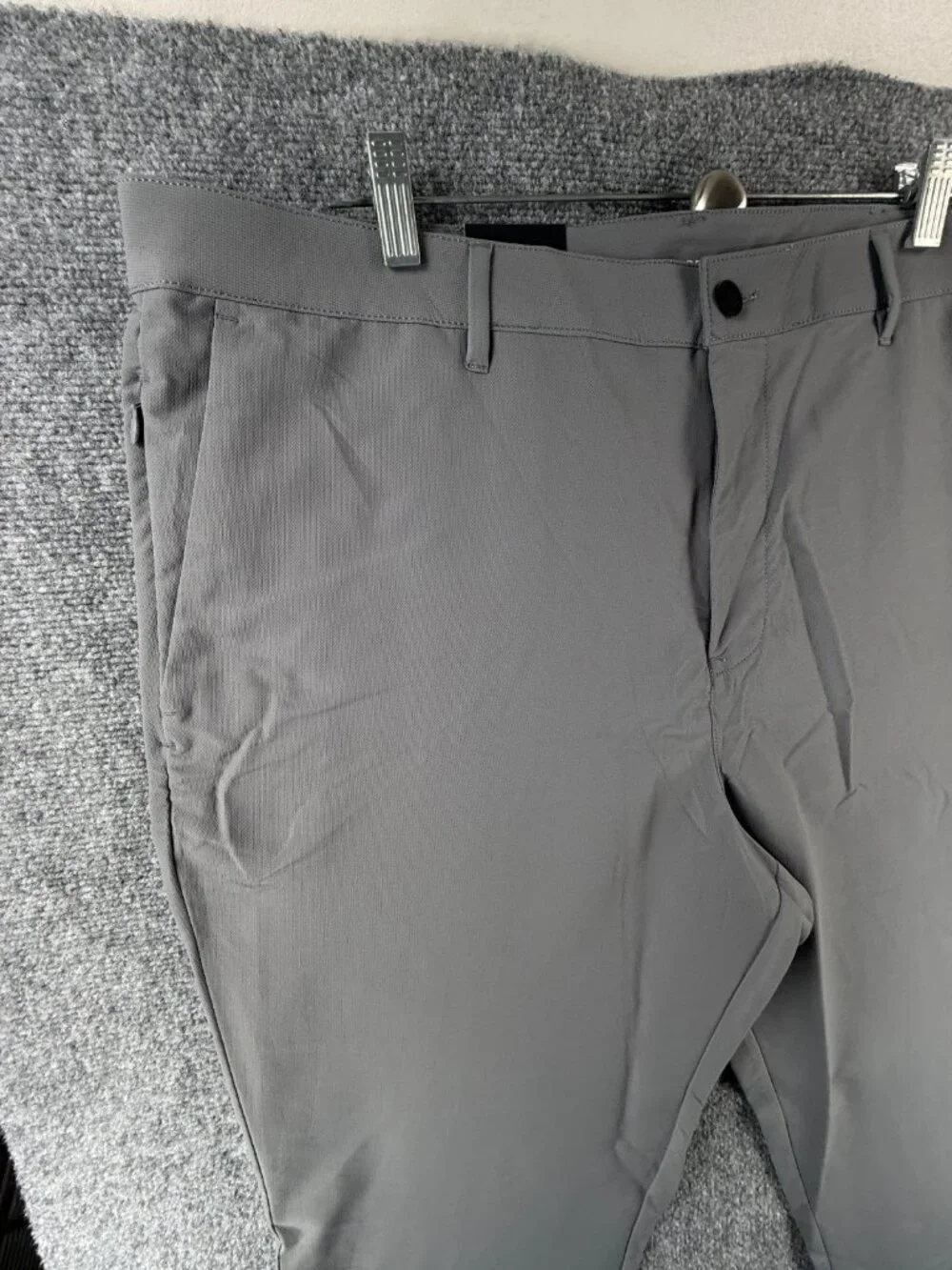 NWT Banana Republic Men Flat Front Stretch Gray 40x29 Performance Adult Casual
